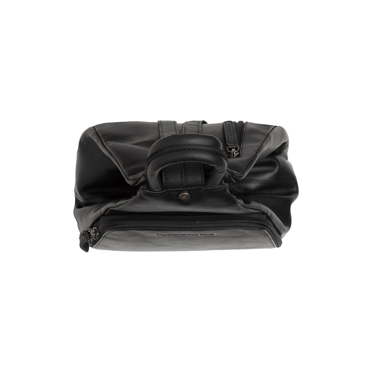 Howard Full-Grain Leather Backpack para Mulher - Structured Side Profile Showing Gusset Depth &amp; Expansion Capacity