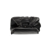 Howard Full-Grain Leather Backpack para Mulher - Structured Side Profile Showing Gusset Depth &amp; Expansion Capacity