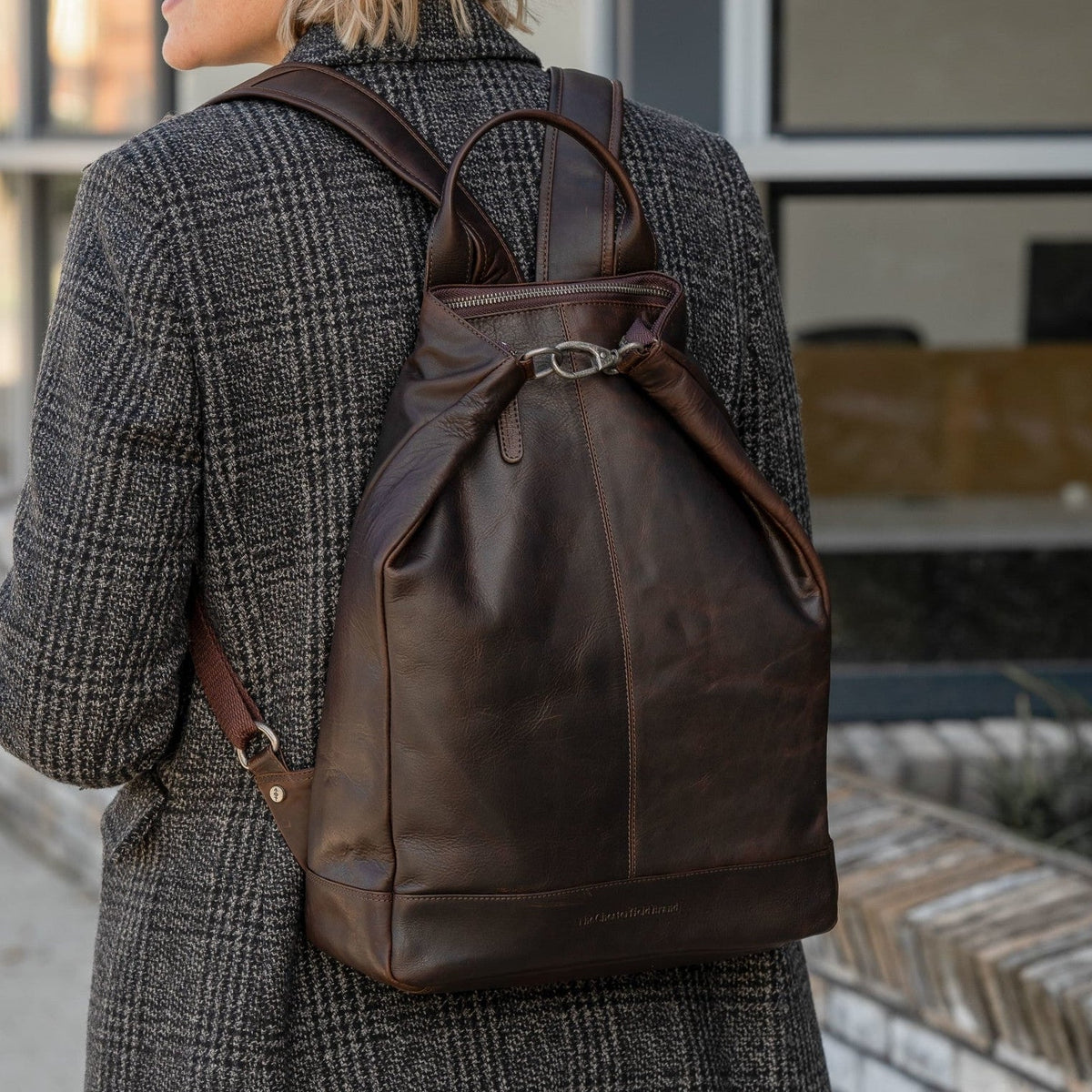 Manchester Full-Grain Leather Backpack para Mulher – alternate product view 2