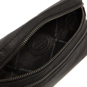 Toronto Full-Grain Leather Belt Bag para Mulher - Structured Side Profile Showing Gusset Depth &amp; Expansion Capacity