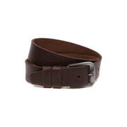 Solid Antique Brass Hardware &amp; Heavy-Duty Dual Zipper Detail on Copper Full-Grain Leather Belt para Homem