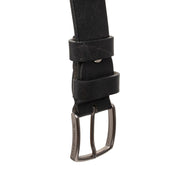 Morrison Full-Grain Leather Belt para Homem - Structured Side Profile Showing Gusset Depth &amp; Expansion Capacity