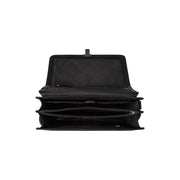 Solid Antique Brass Hardware &amp; Heavy-Duty Dual Zipper Detail on Glenwood Full-Grain Leather Briefcase para Homem