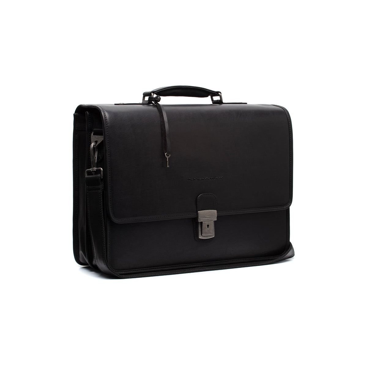 Glenwood Full-Grain Leather Briefcase para Homem in Classic 100% Full-Grain Leather - Full Exterior Front Profile View | Buy Online