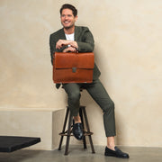 Salvatore Full-Grain Leather Briefcase para Homem – alternate product view 3