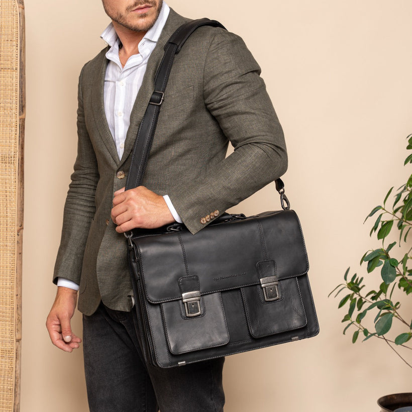 Springfield Full-Grain Leather Briefcase para Mulher