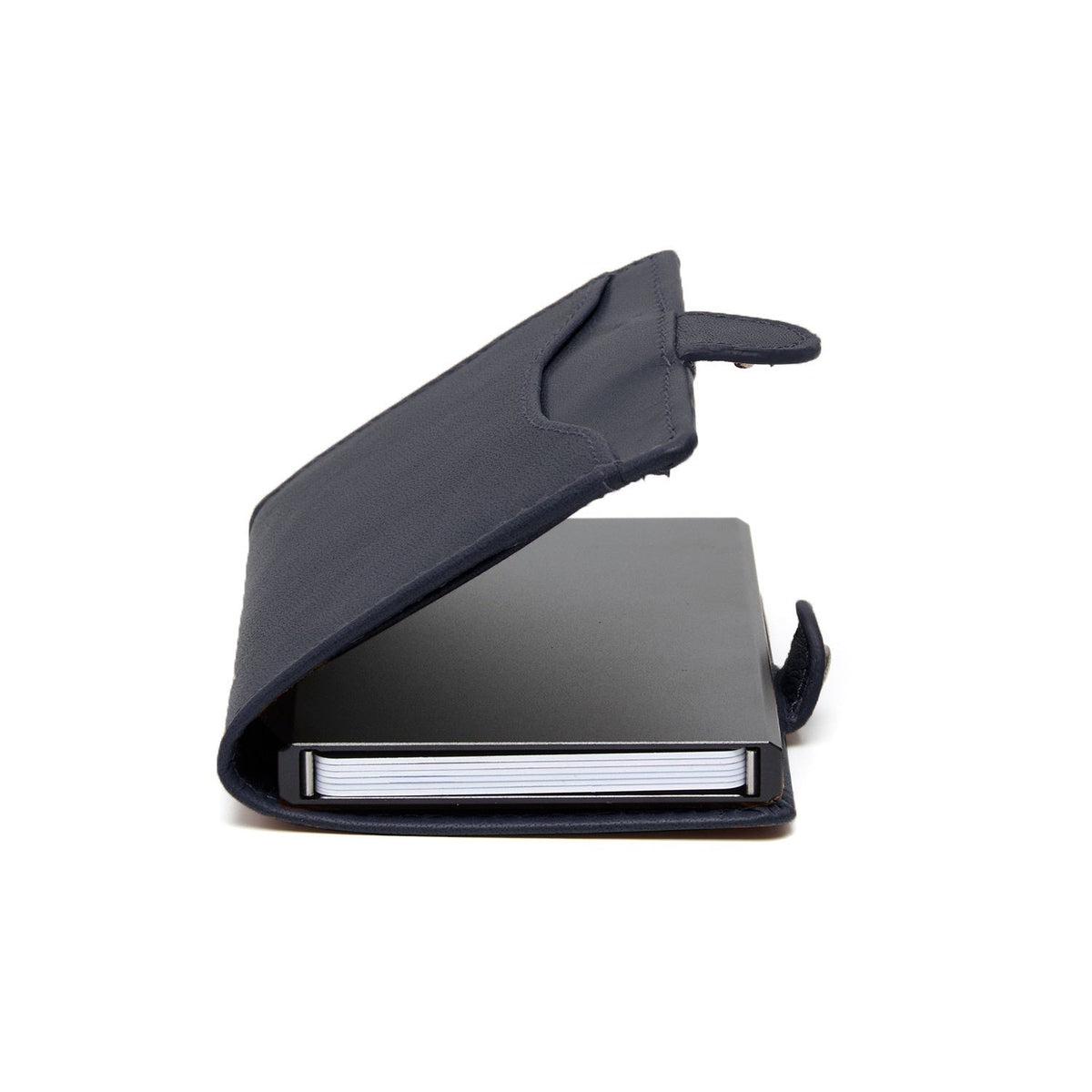 Navy Leather Card Holder Albury, detail view 1