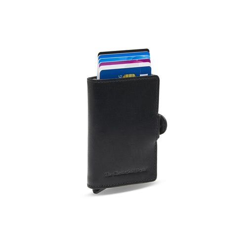 Baldwin Full-Grain Leather Card Holder in Classic 100% Full-Grain Leather - Full Exterior Front Profile View | Buy Online