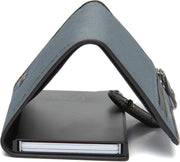 Delsbo Full-Grain Leather Card Holder para Mulher - Structured Side Profile Showing Gusset Depth &amp; Expansion Capacity