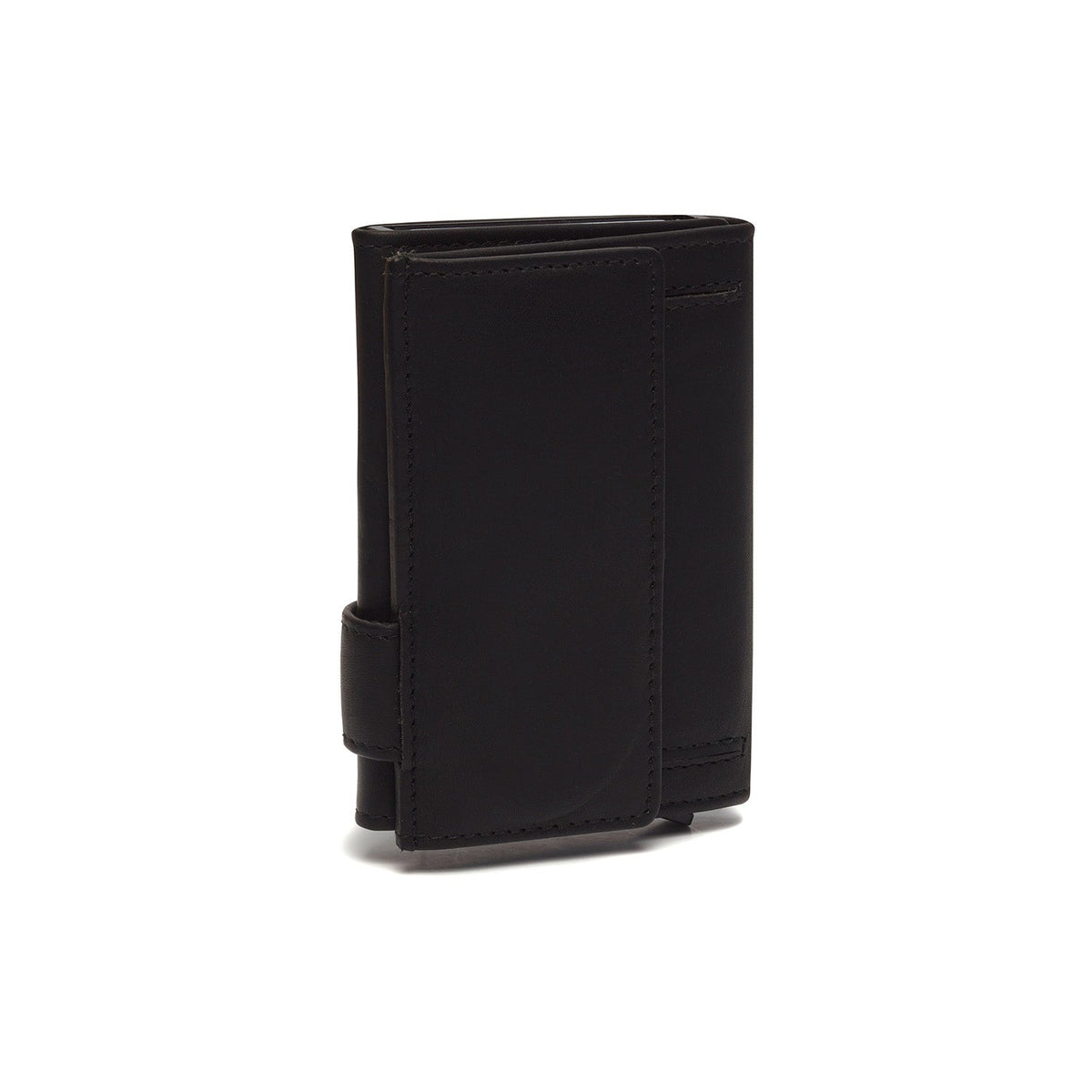 
Classic 100% Full-Grain Leather Card Holder - Perspetiva traseira com alças de couro reforçadas