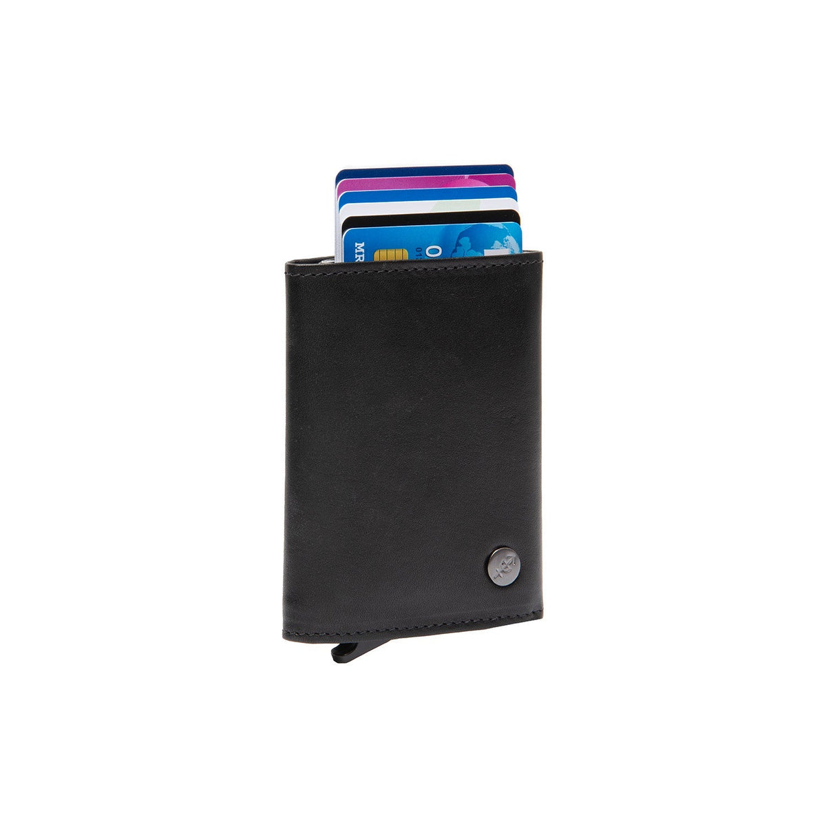 Gabriela Full-Grain Leather Card Holder para Mulher in Classic 100% Full-Grain Leather - Full Exterior Front Profile View | Buy Online