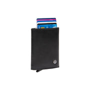 Gabriela Full-Grain Leather Card Holder para Mulher in Classic 100% Full-Grain Leather - Full Exterior Front Profile View | Buy Online
