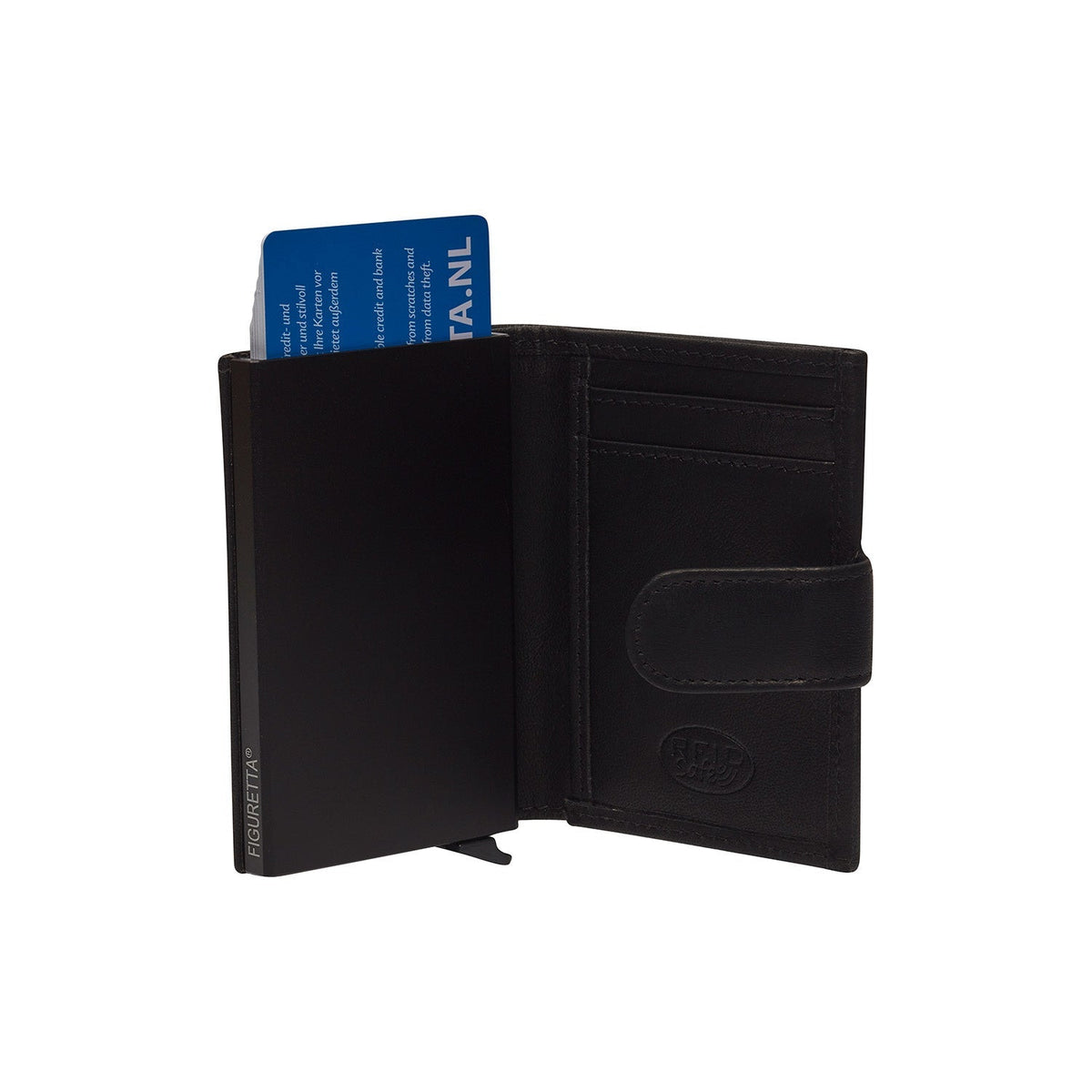 Solid Antique Brass Hardware &amp; Heavy-Duty Dual Zipper Detail on Hannover Full-Grain Leather Card Holder para Mulher