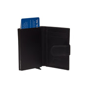 Solid Antique Brass Hardware &amp; Heavy-Duty Dual Zipper Detail on Hannover Full-Grain Leather Card Holder para Mulher