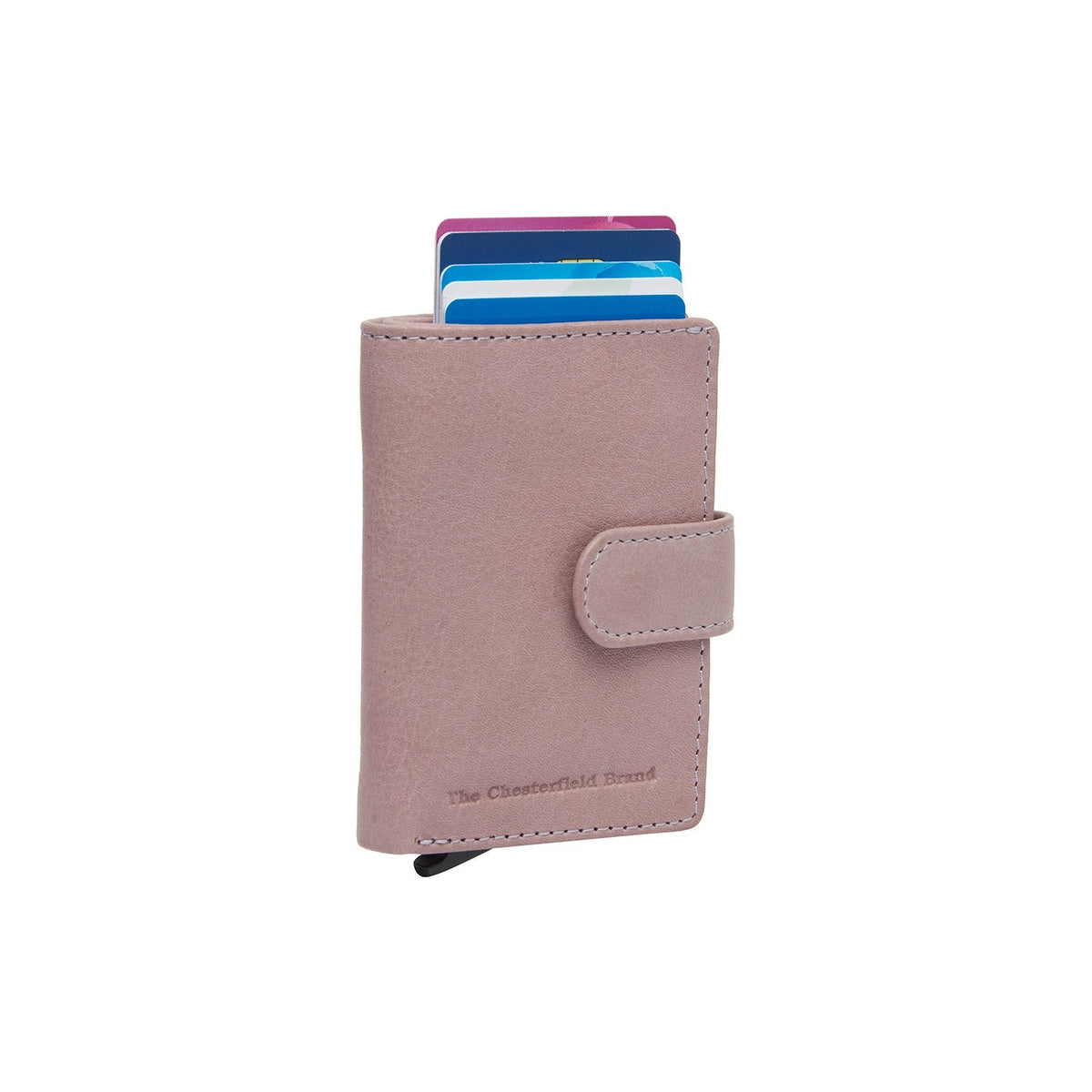 Kaunas Full-Grain Leather Card Holder para Mulher in Classic 100% Full-Grain Leather - Full Exterior Front Profile View | Buy Online