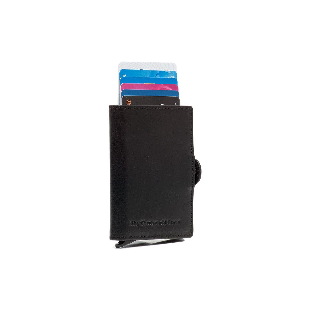 Lagos Full-Grain Leather Card Holder para Mulher in Classic 100% Full-Grain Leather - Full Exterior Front Profile View | Buy Online