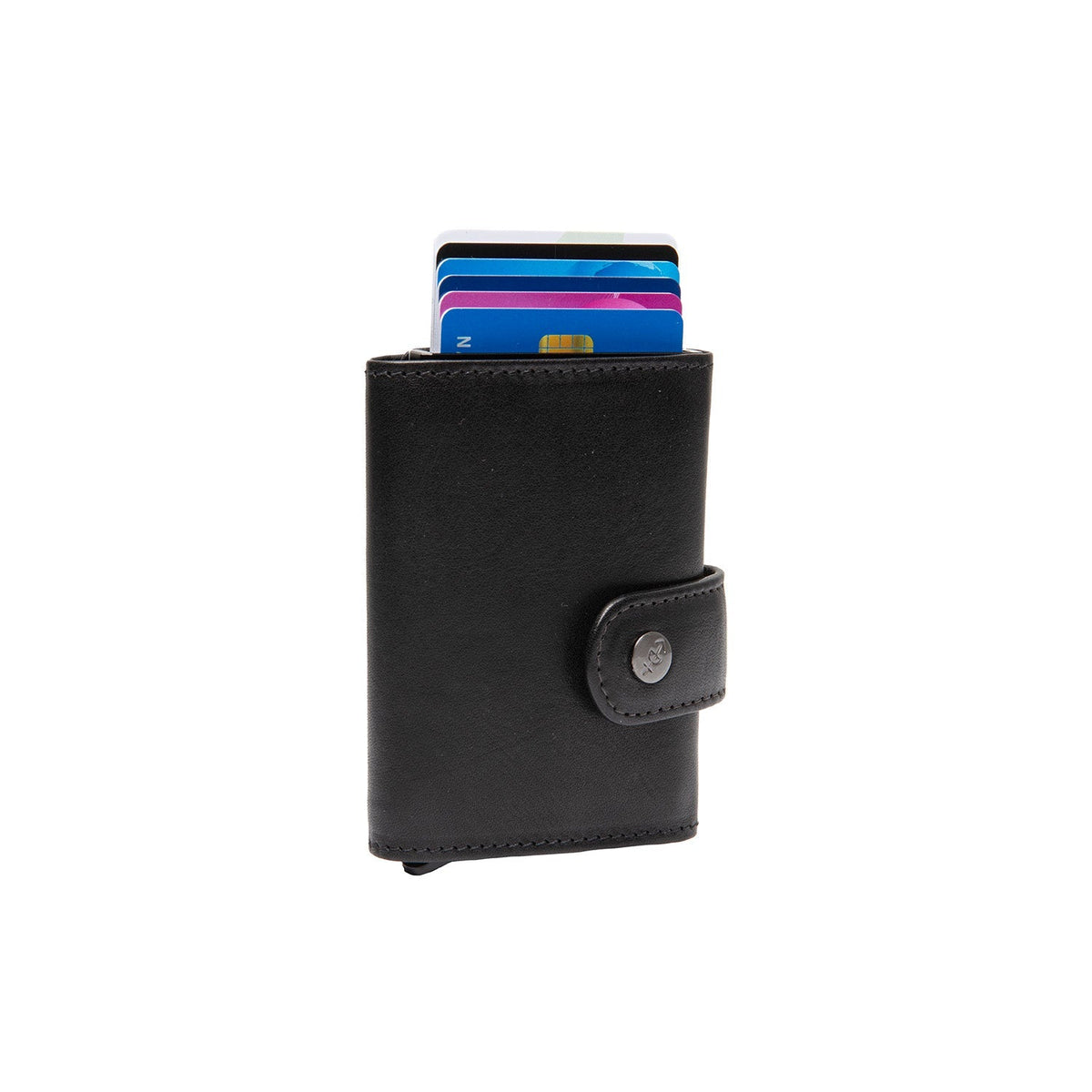 Larino Full-Grain Leather Card Holder para Mulher in Classic 100% Full-Grain Leather - Full Exterior Front Profile View | Buy Online