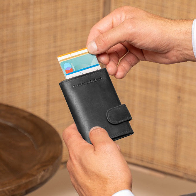 Leicester Full-Grain Leather Card Holder para Mulher