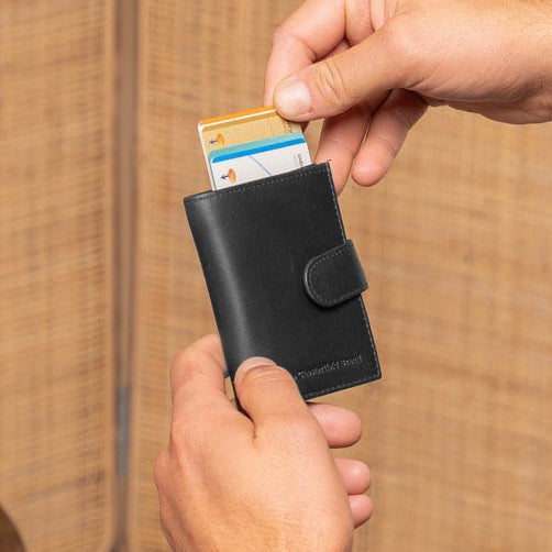 Leipzig Full-Grain Leather Card Holder para Mulher