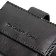 
Solid Antique Brass Hardware & Heavy-Duty Dual Zipper Detail on Lesina Couro Flor Integral Porta-cartões
