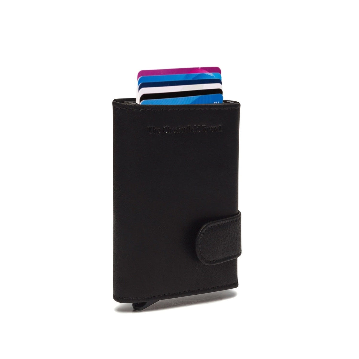 Mannheim Full-Grain Leather Card Holder para Mulher in Classic 100% Full-Grain Leather - Full Exterior Front Profile View | Buy Online