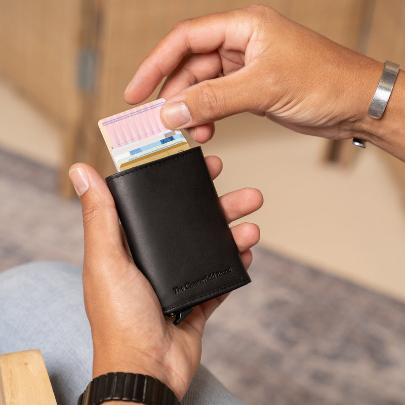 Palma Full-Grain Leather Card Holder para Mulher
