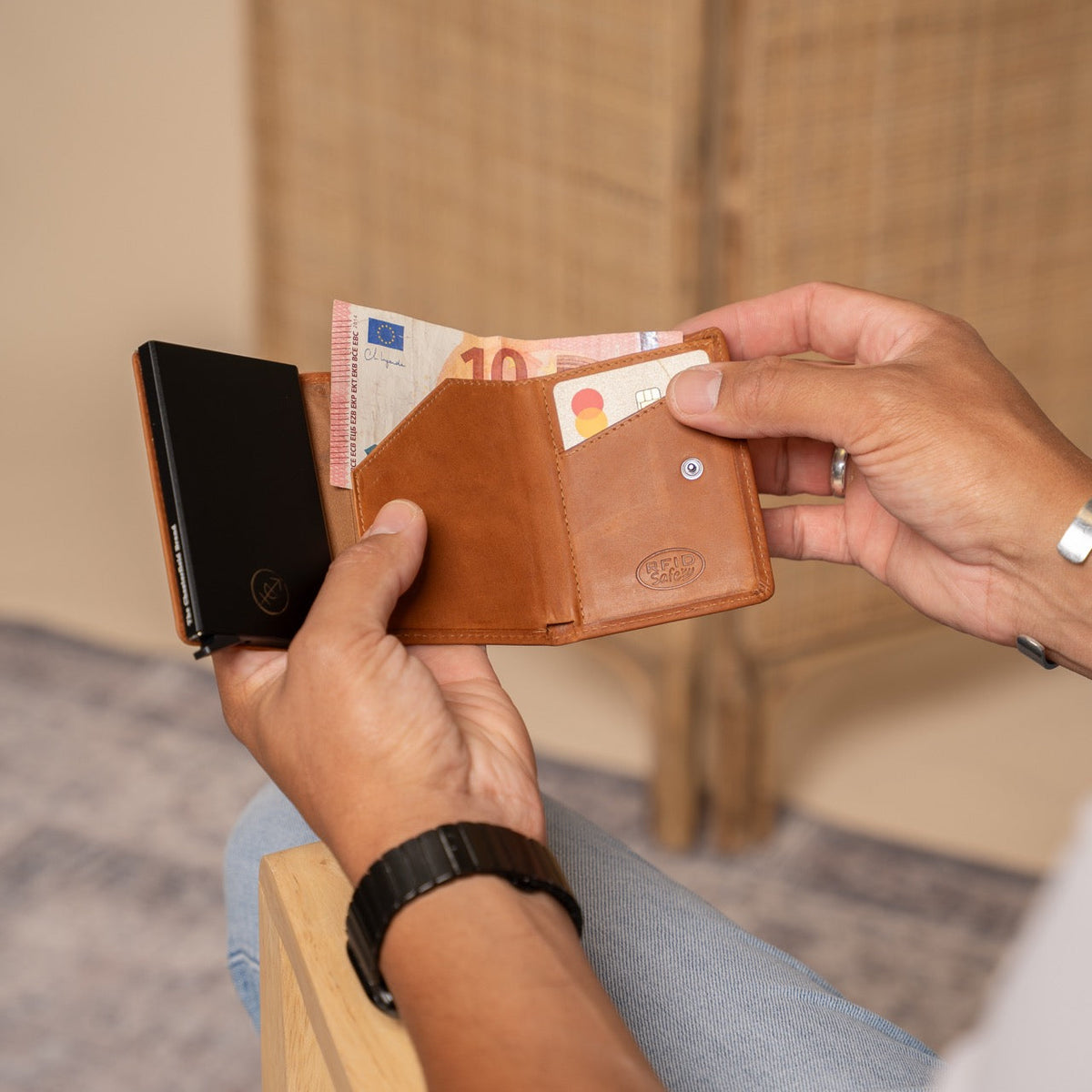 Palma Full-Grain Leather Card Holder para Mulher – alternate product view 3