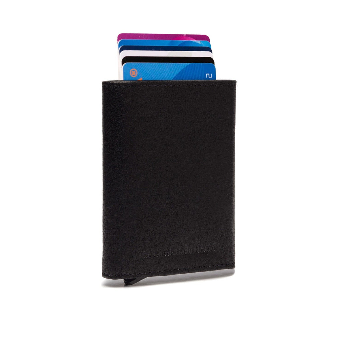Paris Full-Grain Leather Card Holder para Mulher in Classic 100% Full-Grain Leather - Full Exterior Front Profile View | Buy Online