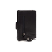 Solid Antique Brass Hardware &amp; Heavy-Duty Dual Zipper Detail on Prague Full-Grain Leather Card Holder para Mulher