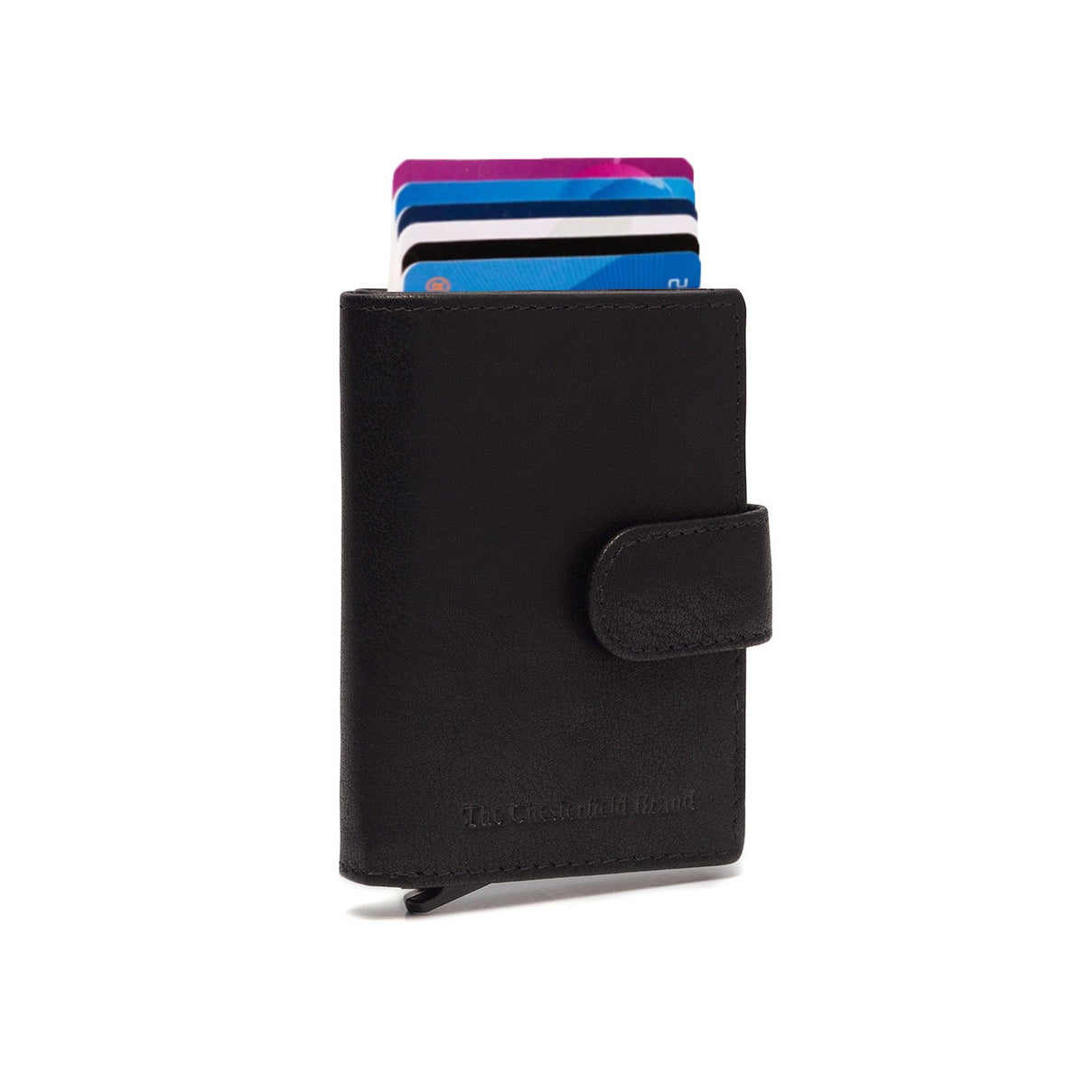 Prague Full-Grain Leather Card Holder para Mulher in Classic 100% Full-Grain Leather - Full Exterior Front Profile View | Buy Online