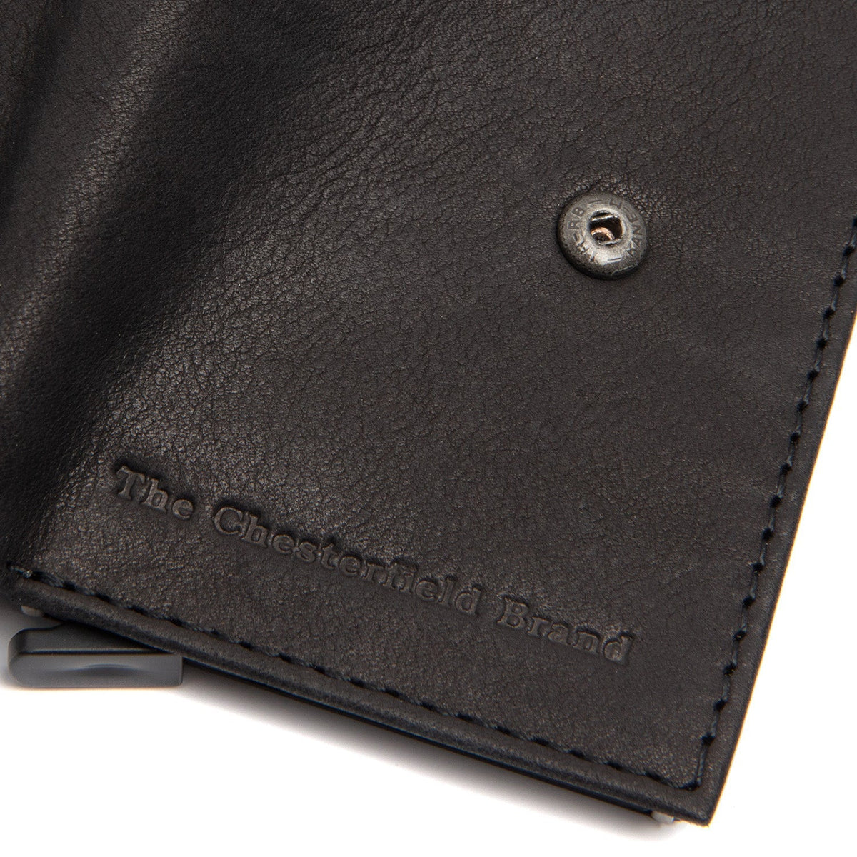 Solid Antique Brass Hardware &amp; Heavy-Duty Dual Zipper Detail on Torola Full-Grain Leather Card Holder para Mulher