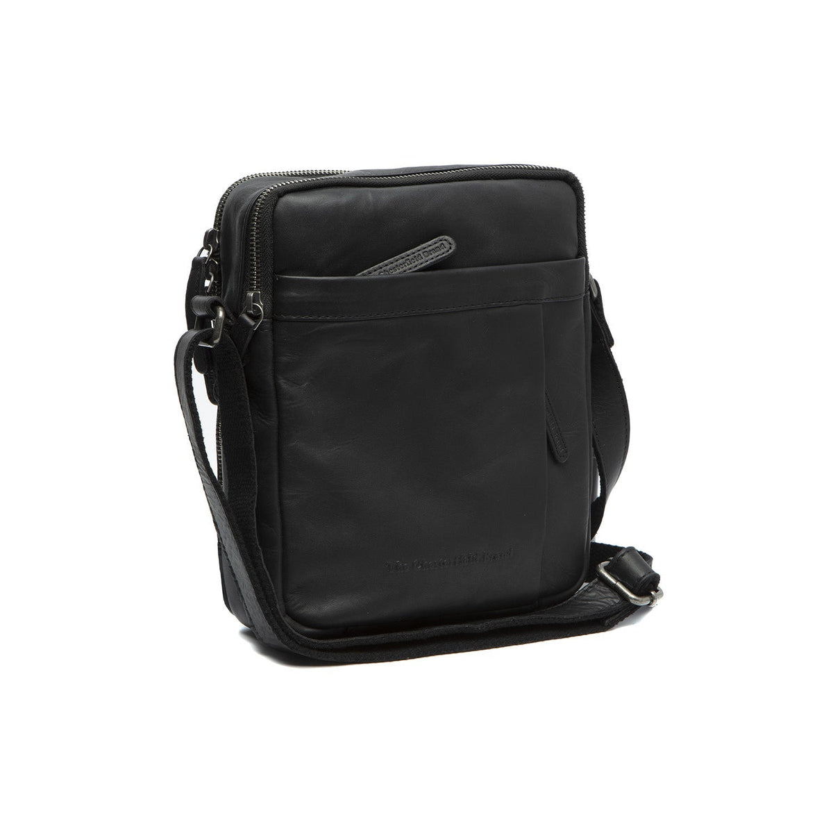 Alva Full-Grain Leather Crossbody Bag para Homem in Classic 100% Full-Grain Leather - Full Exterior Front Profile View | Buy Online