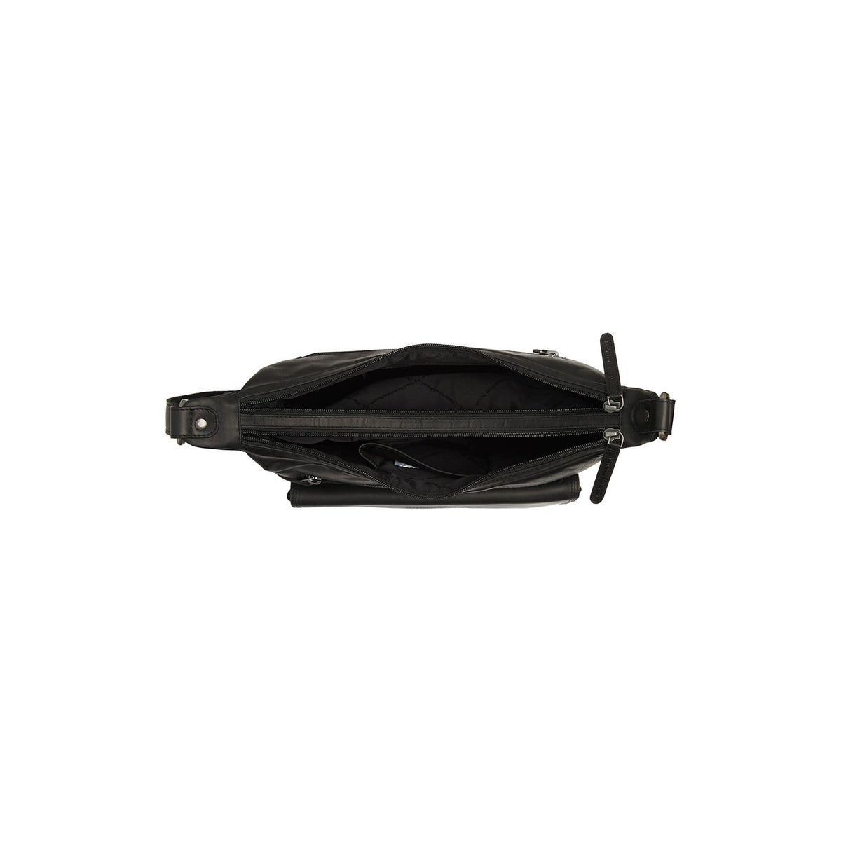 Solid Antique Brass Hardware &amp; Heavy-Duty Dual Zipper Detail on Bryson Full-Grain Leather Crossbody Bag para Mulher