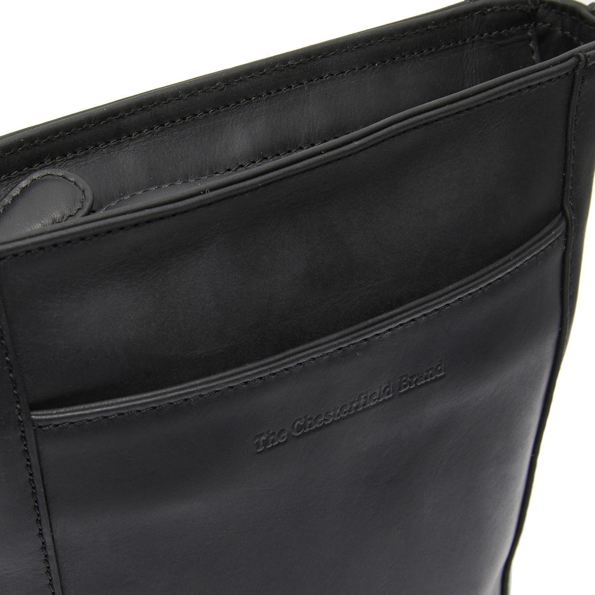 
Classic 100% Full-Grain leather Bag - Perspetiva traseira com alças de couro reforçadas