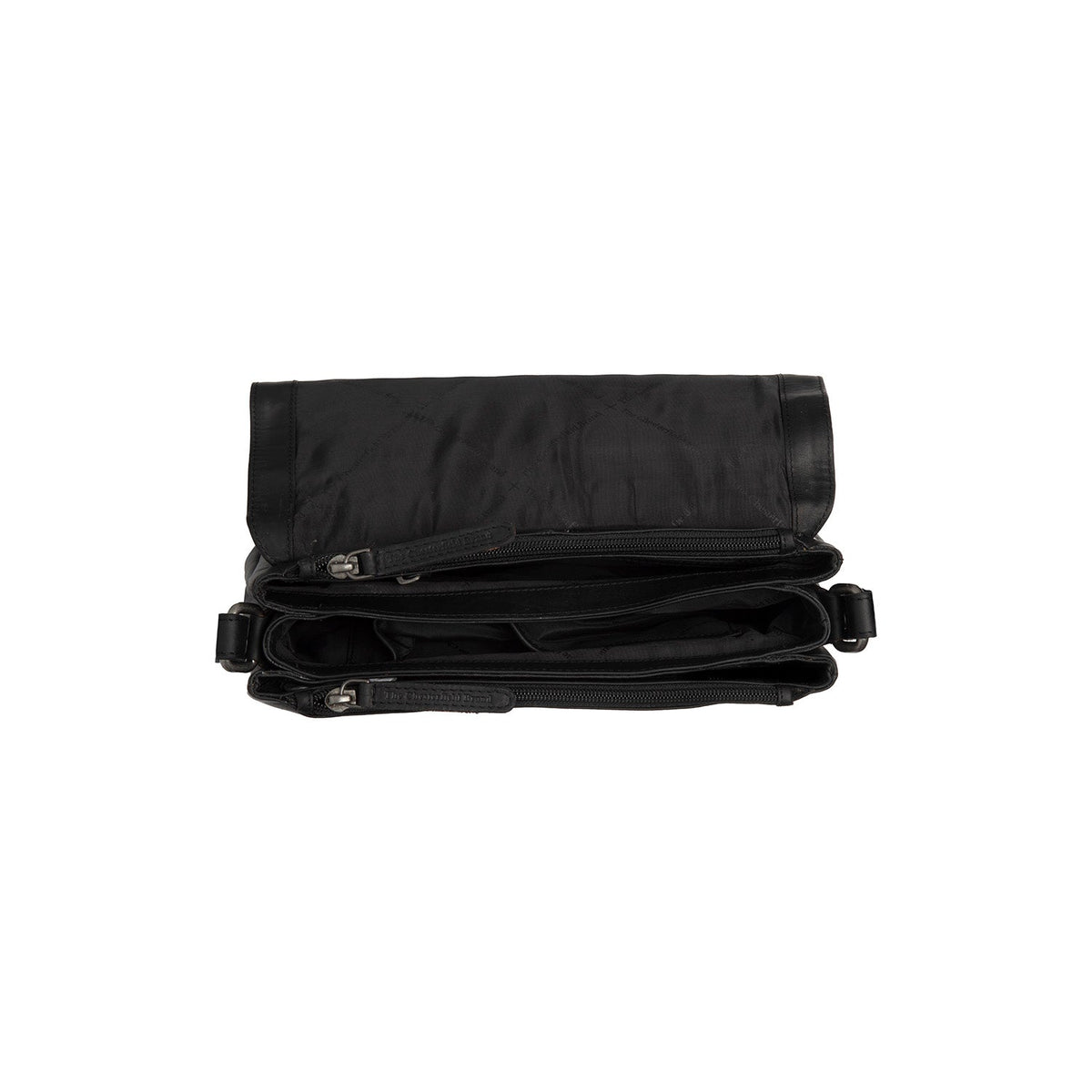
Solid Antique Brass Hardware & Heavy-Duty Dual Zipper Detail on Laverton Mala a tiracolo em couro