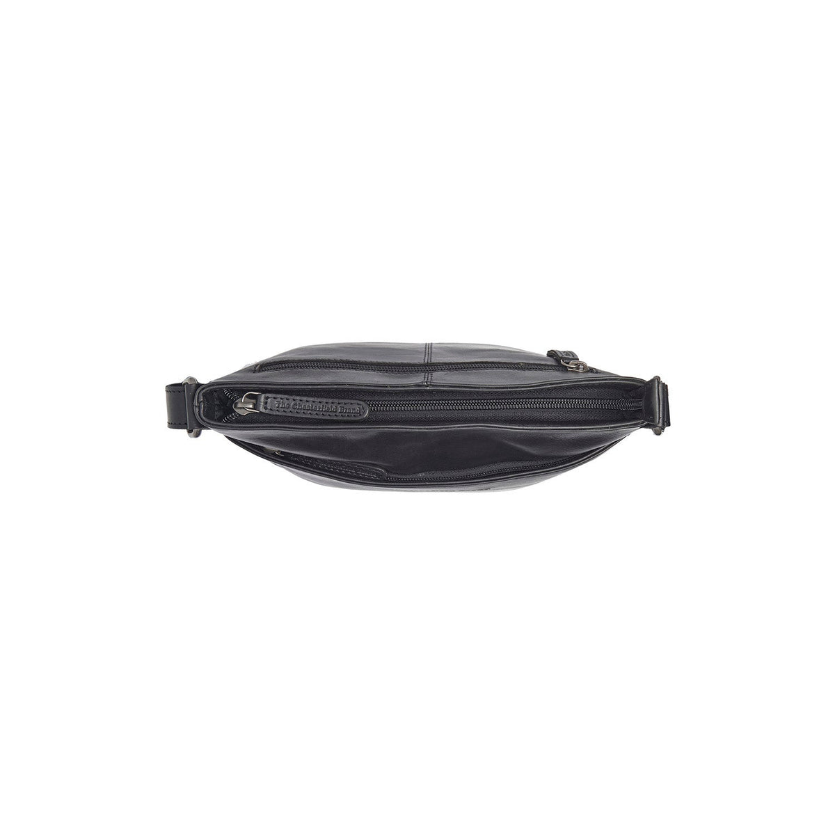 
Solid Antique Brass Hardware & Heavy-Duty Dual Zipper Detail on Lunton Mala a tiracolo em couro