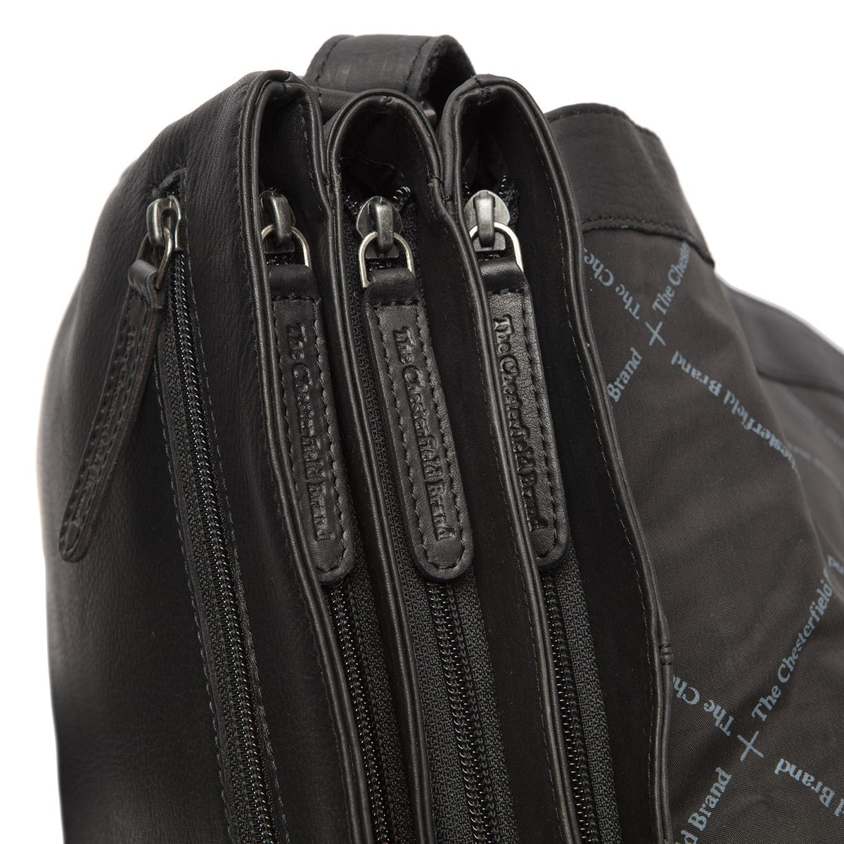 Millie Full-Grain Leather Crossbody Bag para Mulher - Structured Side Profile Showing Gusset Depth &amp; Expansion Capacity