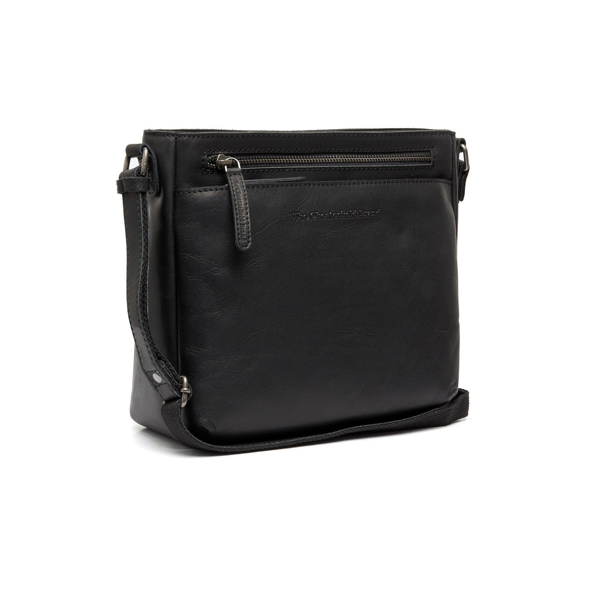 Mumbai Full-Grain Leather Crossbody Bag para Mulher in Classic 100% Full-Grain Leather - Full Exterior Front Profile View | Buy Online