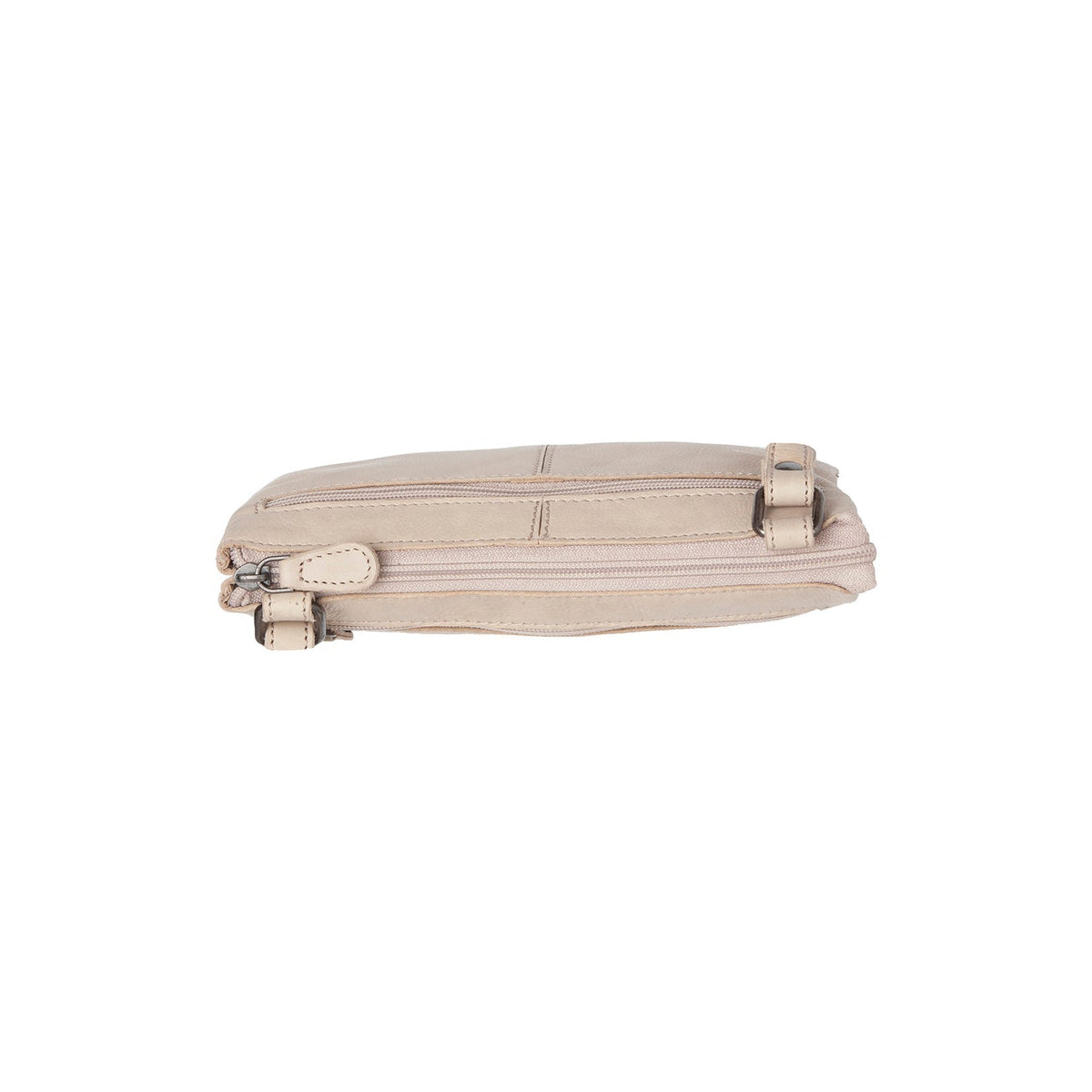 Osaka Full-Grain Leather Crossbody Bag para Mulher - Structured Side Profile Showing Gusset Depth &amp; Expansion Capacity
