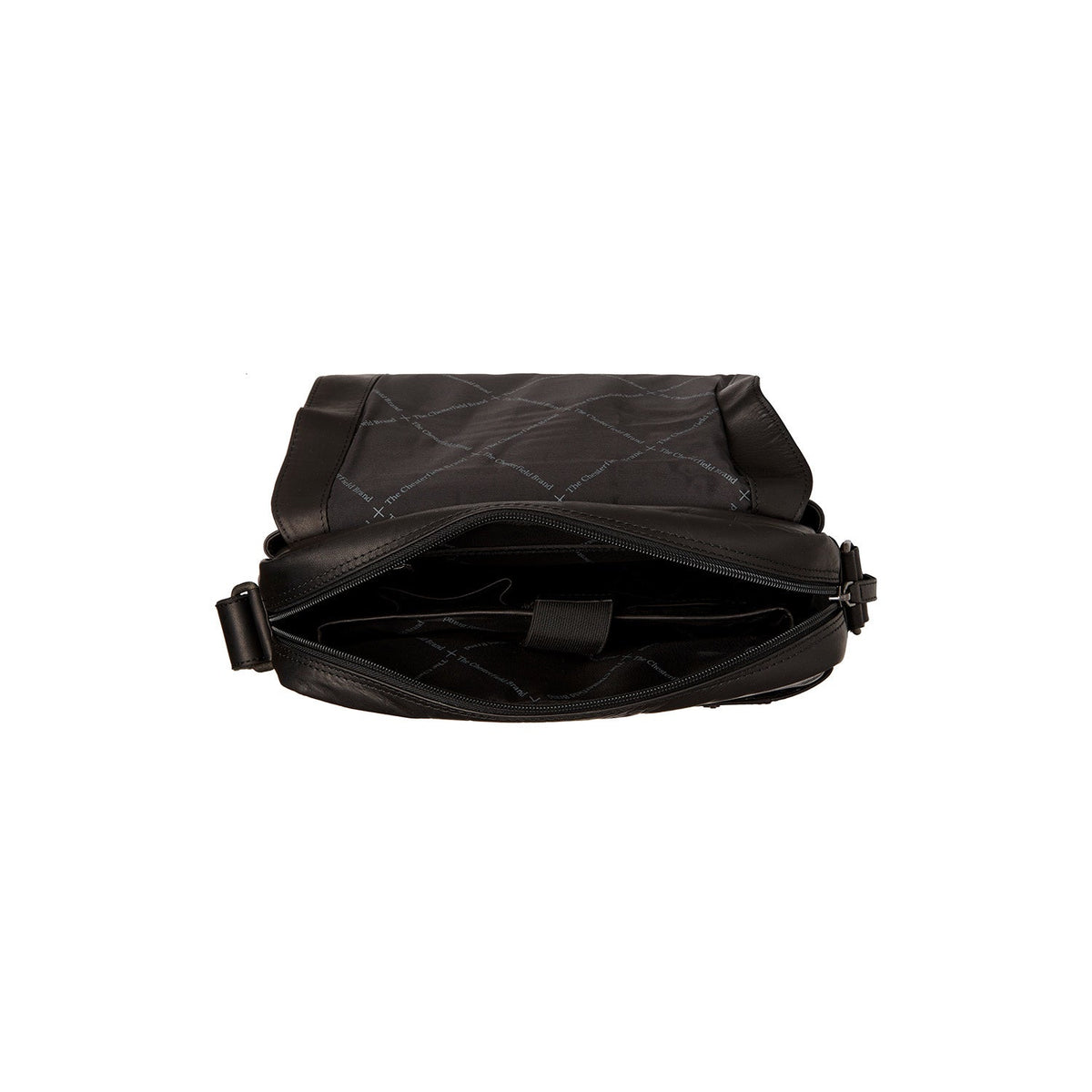 Solid Antique Brass Hardware &amp; Heavy-Duty Dual Zipper Detail on Raphael Full-Grain Leather Crossbody Bag para Homem