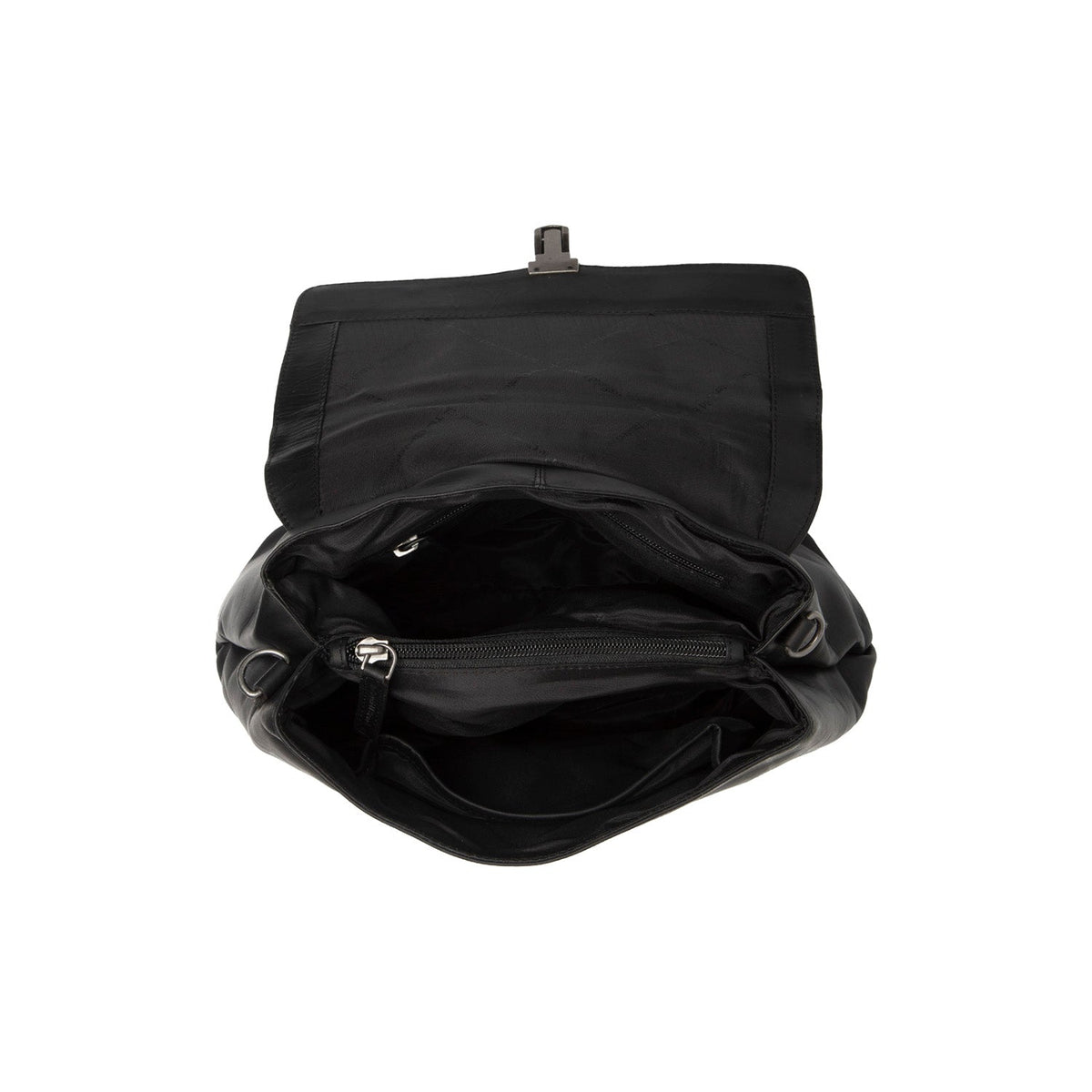 Close-Up Detail of Classic Collar &amp; Heavy-Duty Zipper Hardware on Angera Full-Grain Leather Handbag para Mulher