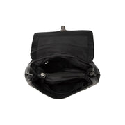Close-Up Detail of Classic Collar &amp; Heavy-Duty Zipper Hardware on Angera Full-Grain Leather Handbag para Mulher
