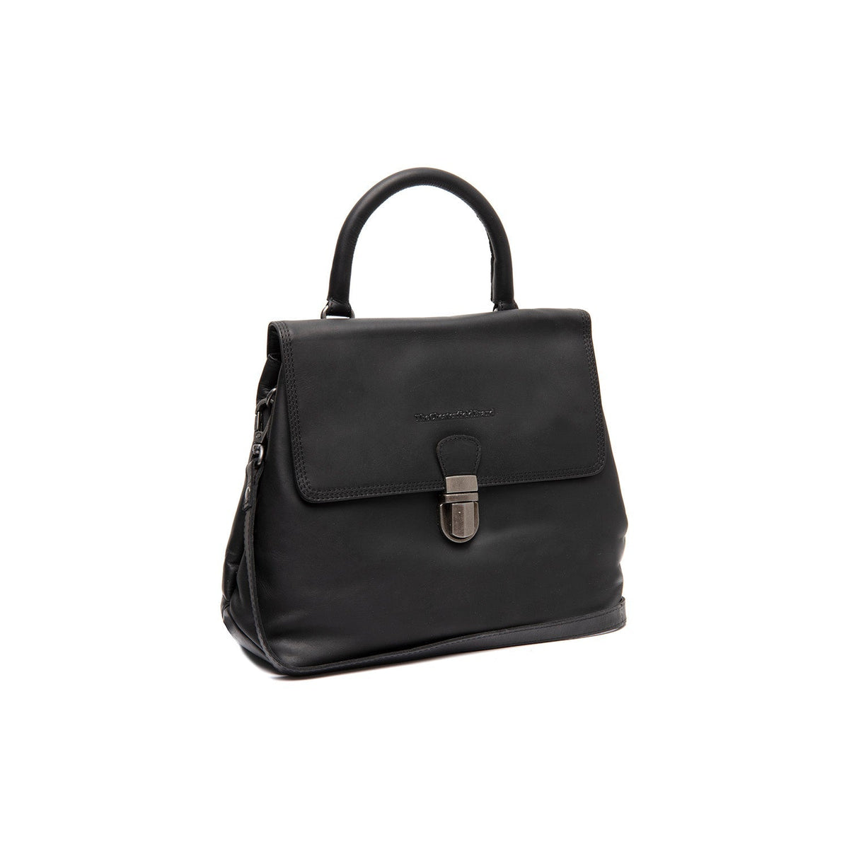 Angera Full-Grain Leather Handbag para Mulher in Classic 100% Full-Grain Leather - Front Profile View &amp; Tailored Silhouette | Buy Online