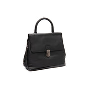 Angera Full-Grain Leather Handbag para Mulher in Classic 100% Full-Grain Leather - Front Profile View &amp; Tailored Silhouette | Buy Online