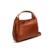 Tailored Rib Cuffs &amp; Hem Craftsmanship Construction Detail on Fioline Full-Grain Leather Handbag para Mulher