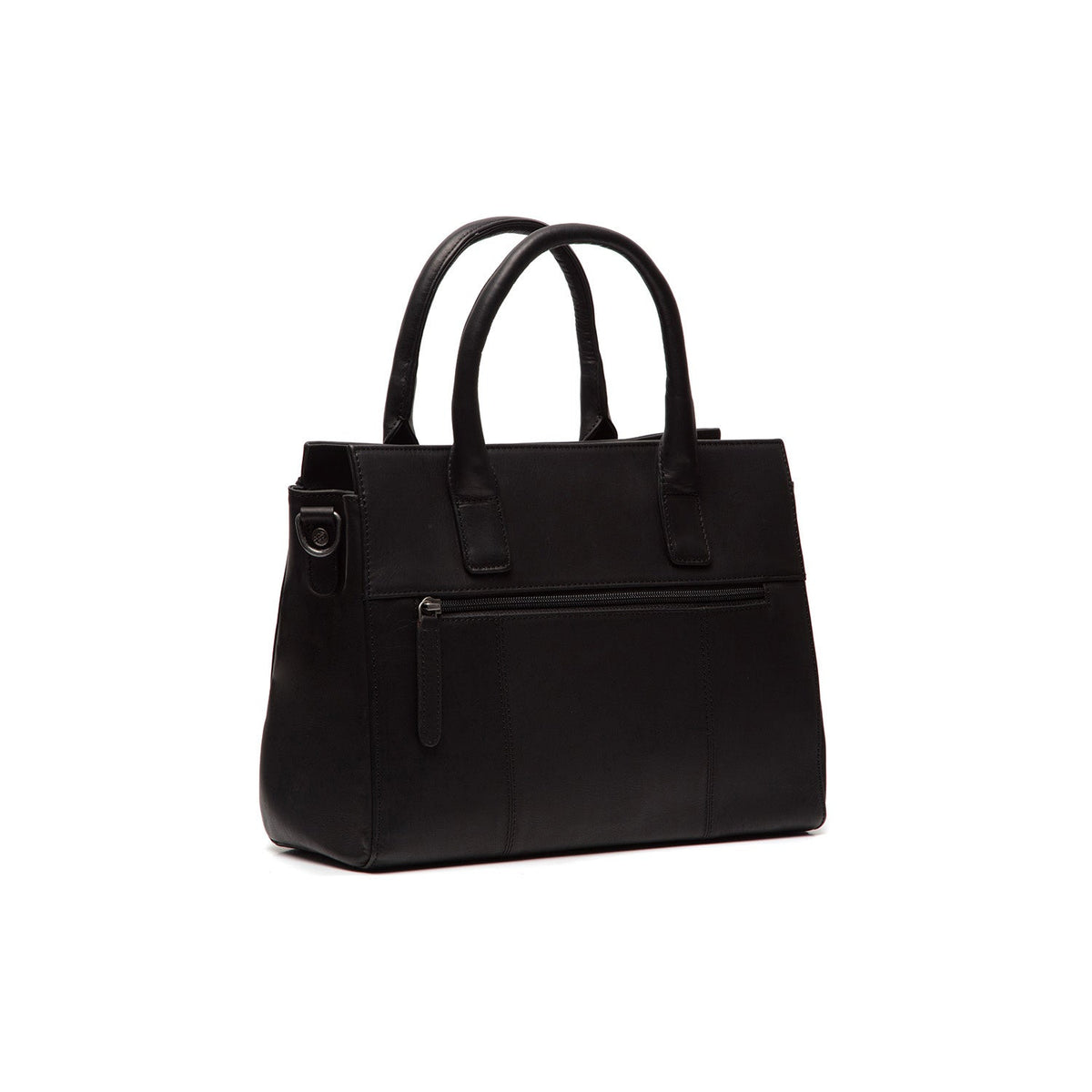 Tailored Rib Cuffs &amp; Hem Craftsmanship Construction Detail on Garda Full-Grain Leather Handbag para Mulher
