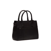 Tailored Rib Cuffs &amp; Hem Craftsmanship Construction Detail on Garda Full-Grain Leather Handbag para Mulher
