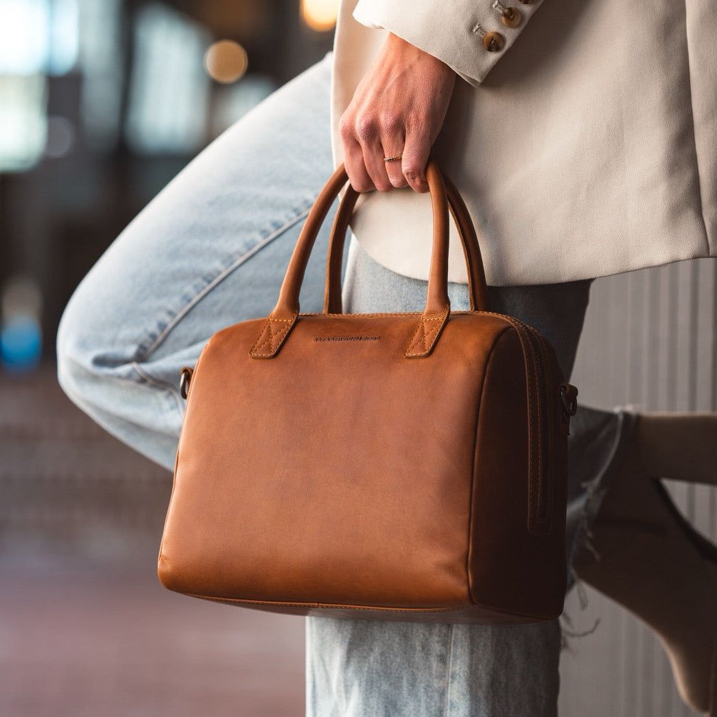Langton Full-Grain Leather Handbag para Mulher – alternate product view 2