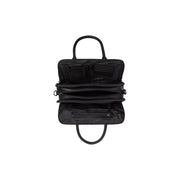 Close-Up Detail of Classic Collar &amp; Heavy-Duty Zipper Hardware on Layton Full-Grain Leather Handbag para Mulher