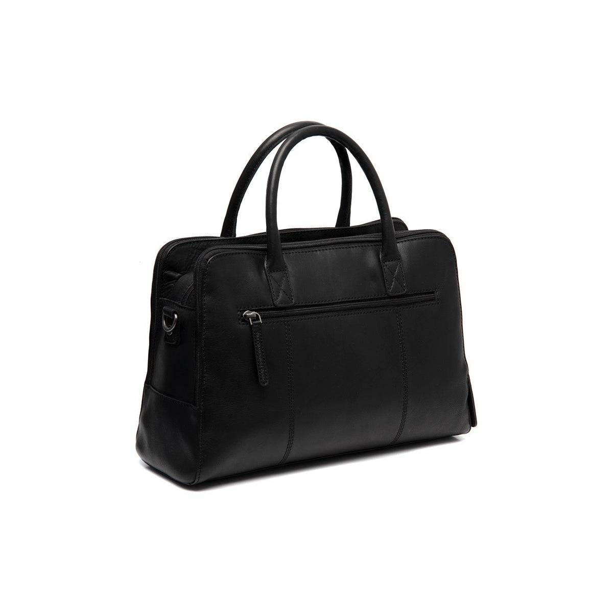 Tailored Rib Cuffs &amp; Hem Craftsmanship Construction Detail on Layton Full-Grain Leather Handbag para Mulher